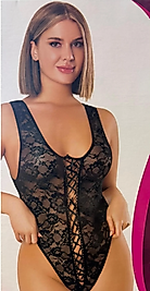 Güpür Detaylı Dantel Tül Fantezi Body Suit