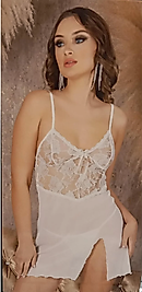 GÜPÜR DETAYLI  DANTEL TÜL FANTEZİ GECELİK 3776
