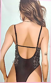 Güpür Detaylı Dantel Tül Fantezi Body 3586