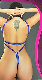 Kadın Mavi Ayarlanabilir Şeritli Fantazi Body Harness - Vücut Aksesuarı