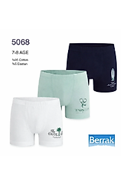 %95 Pamuklu Erkek Çocuk Boxer Külot Seti 3'lü