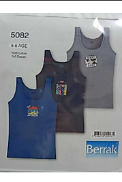 Desenli Kalın Askılı 3'lü Erkek Çocuk Pamuklu Atlet 5082