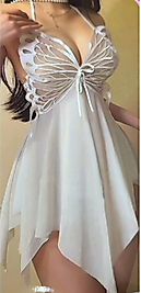 KELEBEK DEKOLTELİ TÜL -ASKILI MİNİ GECELİK- FRESH-ZARİF-DUYGULU-HASSAS-DENGELİ-YOK HİSSİNDE