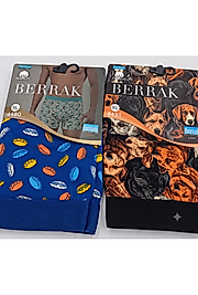 Erkek Boxer Seti 2'li Eğlenceli Desenli Pamuklu Esnek Rahat Boxer Paket