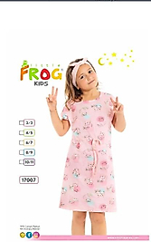 Kedili Şeker Yağmuru Kids Kız Çocuk Belden Bağlamalı Günlük Yazlık Elbise