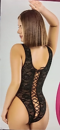 Güpür Detaylı Dantel Tül Fantezi Body Suit